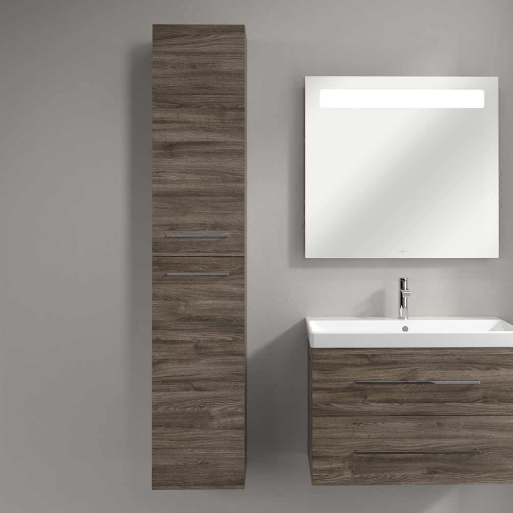 Lifestyle image of Villeroy & Boch Avento Stone Oak Tall Cabinet